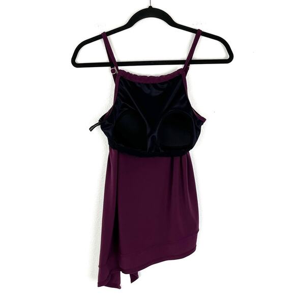 Dreamsuit Tankini Swimsuit Top Padded Shelf Bra Slimming Style Plum Purple - Picture 3 of 5